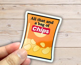 90s Nostalgia Bag of Chips Sticker | Retro Vinyl Decal
