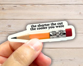 Retro Pencil Vinyl Sticker | Funny 80s 90s Nostalgia, Waterproof