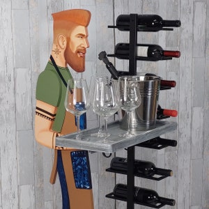 Houten wijnfleshouder standaard-barflessenrek handgemaakte houten vintage meubels voor thuis en bar opbergers wijnliefhebber cadeau