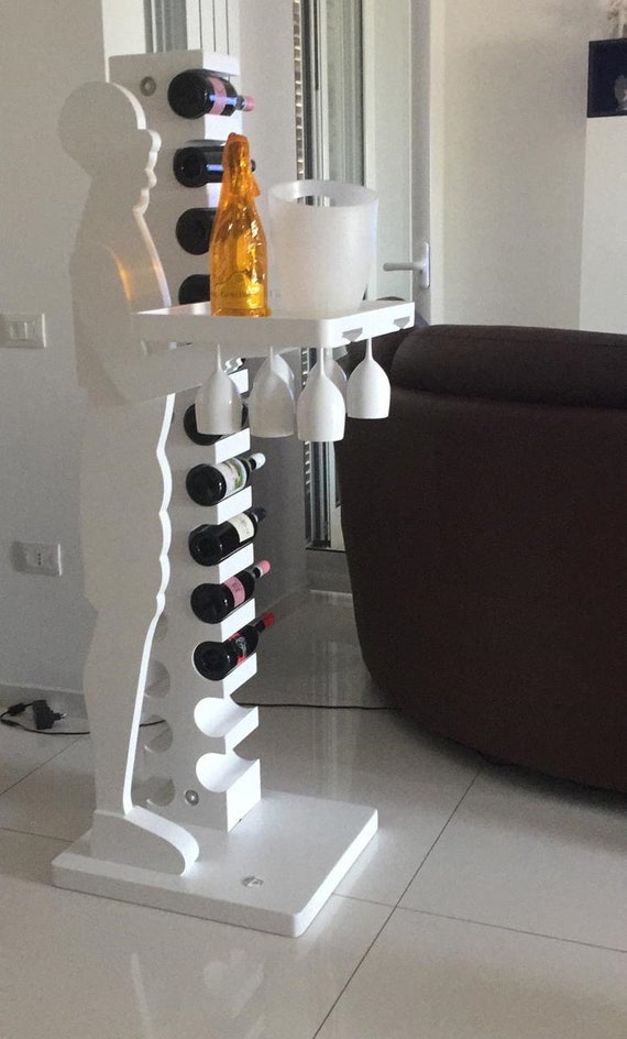 PORTABOTTIGLIE DA BANCO per vino - 2 livelli 8 bottiglie deposito vino