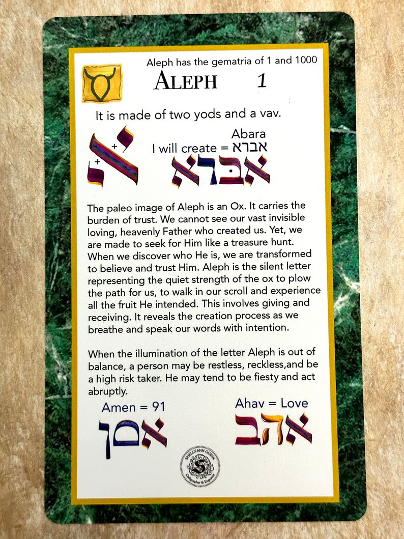 Hebrew Letters Gift Set, Large Cards, 7x4.3, Booklet, Large Size Font