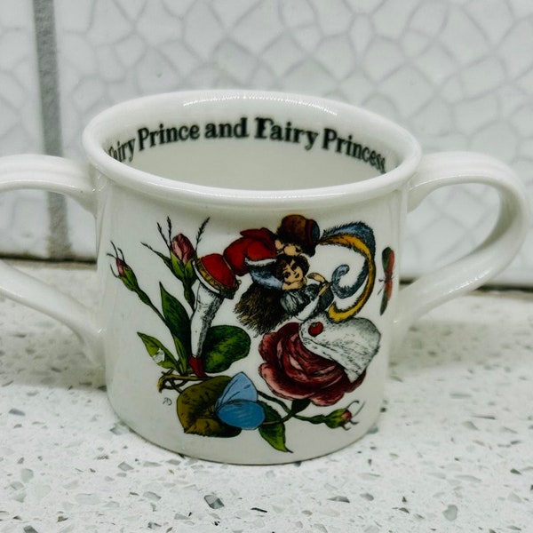 Lovely Vintage Portmeirion The Enchanted Garden "Fairy Prince & Princess" Two Handled Loving Cup - Made in England