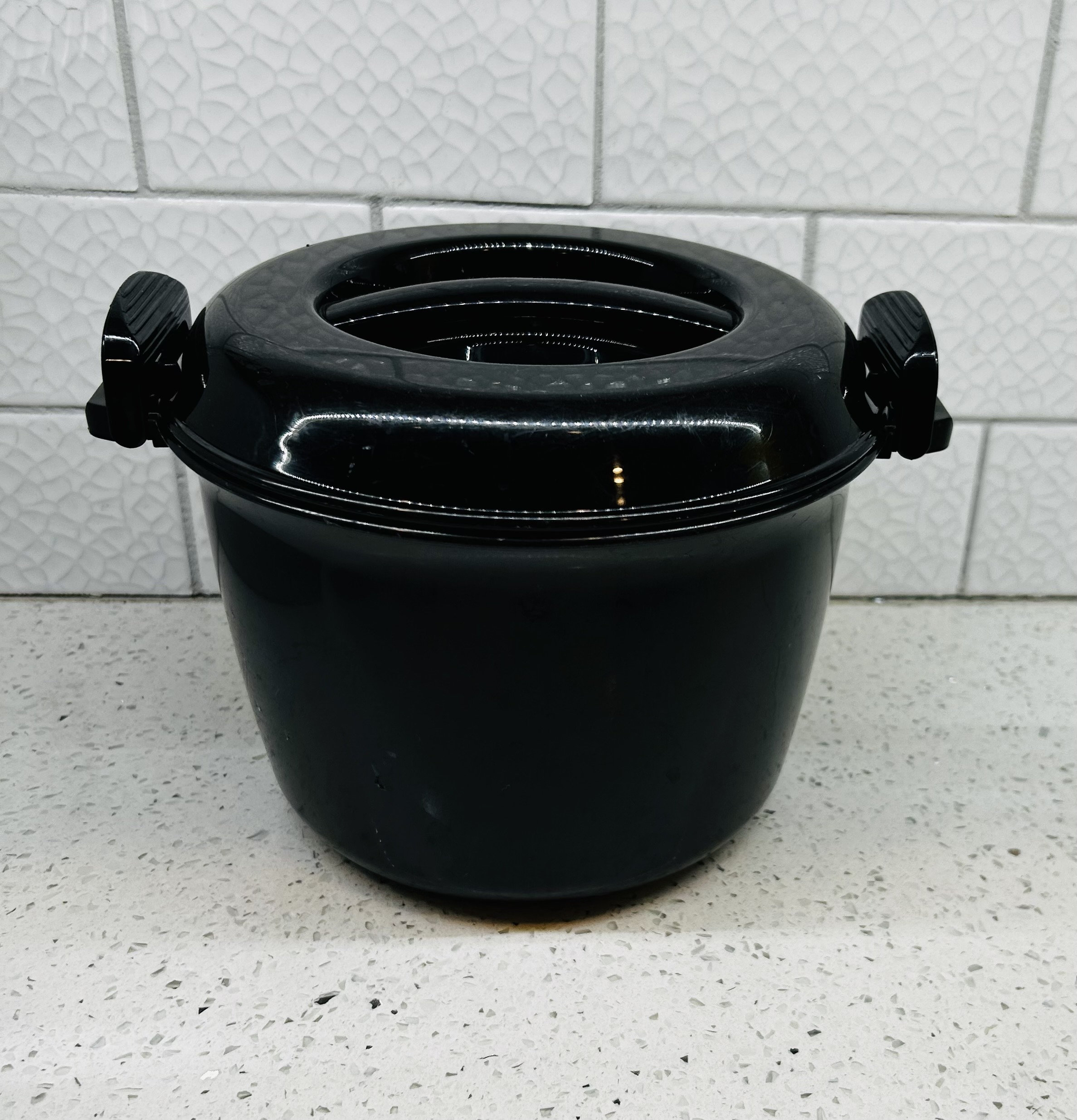 Cuiseur de riz micro-ondes et cuiseur vapeur Pampered Chef 2279, casserole de 3 pintes, four micro-ondes vapeur 3 pièces
