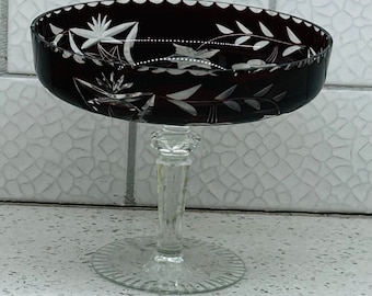 Stunning Large Vintage Bohemian Czech Art Glass Centrepiece Stunning Large Vintage Bohemian Czech Art Glass Centrepiece