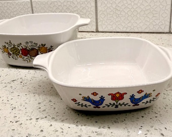 Vintage Corning Ware Country Festival - P-41-B -and Spice O Life - P-43-B Petite Pan Set