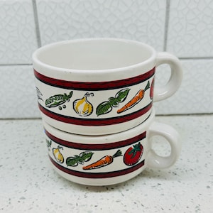 Vintage Set of 2 Cisco China Soup Mugs