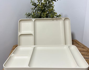 Tupperware Cream Colored Dinner Trays 1535-4 - Set of 4