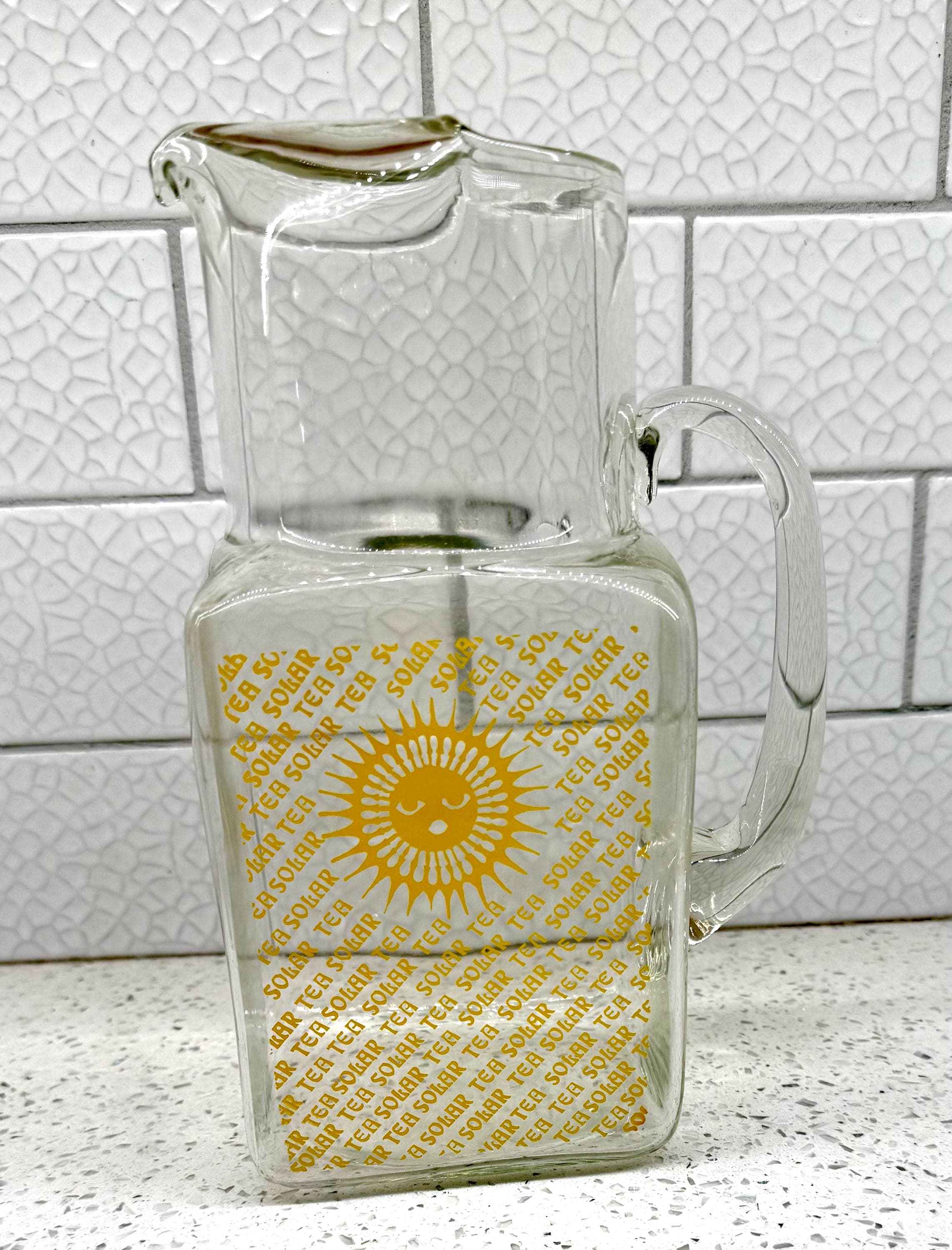 Vintage Solar Tea - Sun Tea Glass Jar - Sun Tea Logo - Lemonade - Iced Tea - Kool-Aid Pitcher