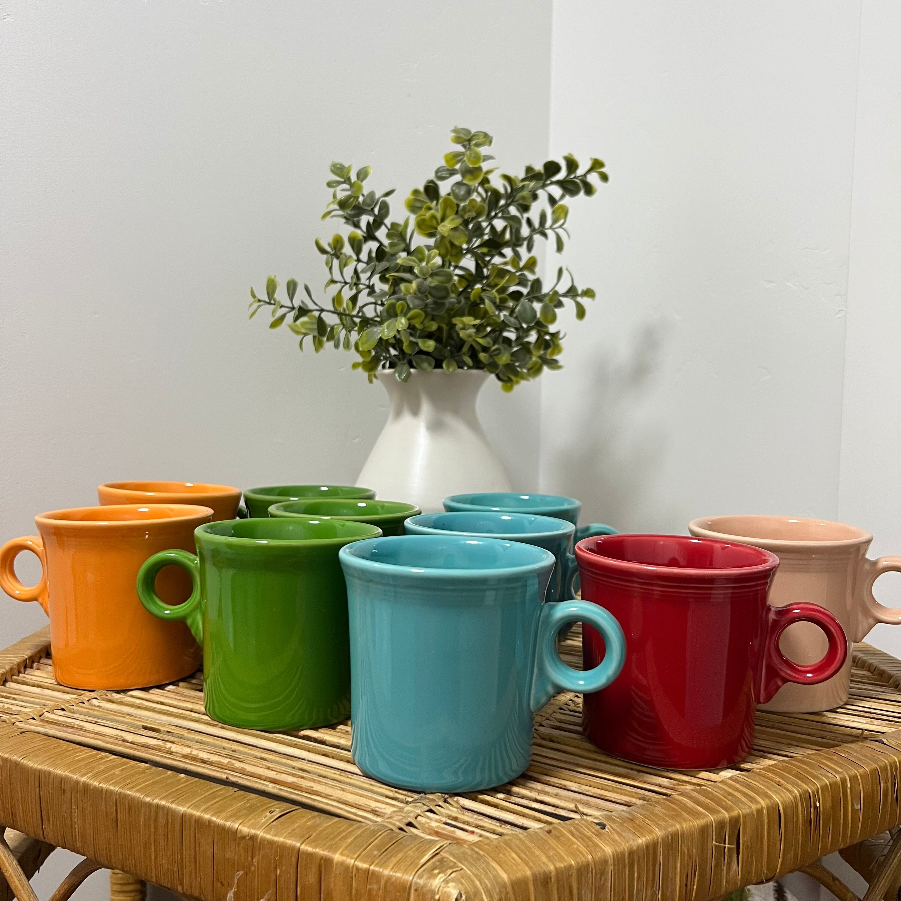 Fiesta Ware Tapered Mugs Scarlet Red Set of 2 Coffee Cup Made in