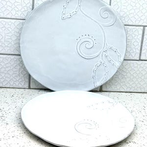 Vintage Bella Bianca by Arte Italica SALAD PLATE 8 5/8&quot;   - Made In Italy