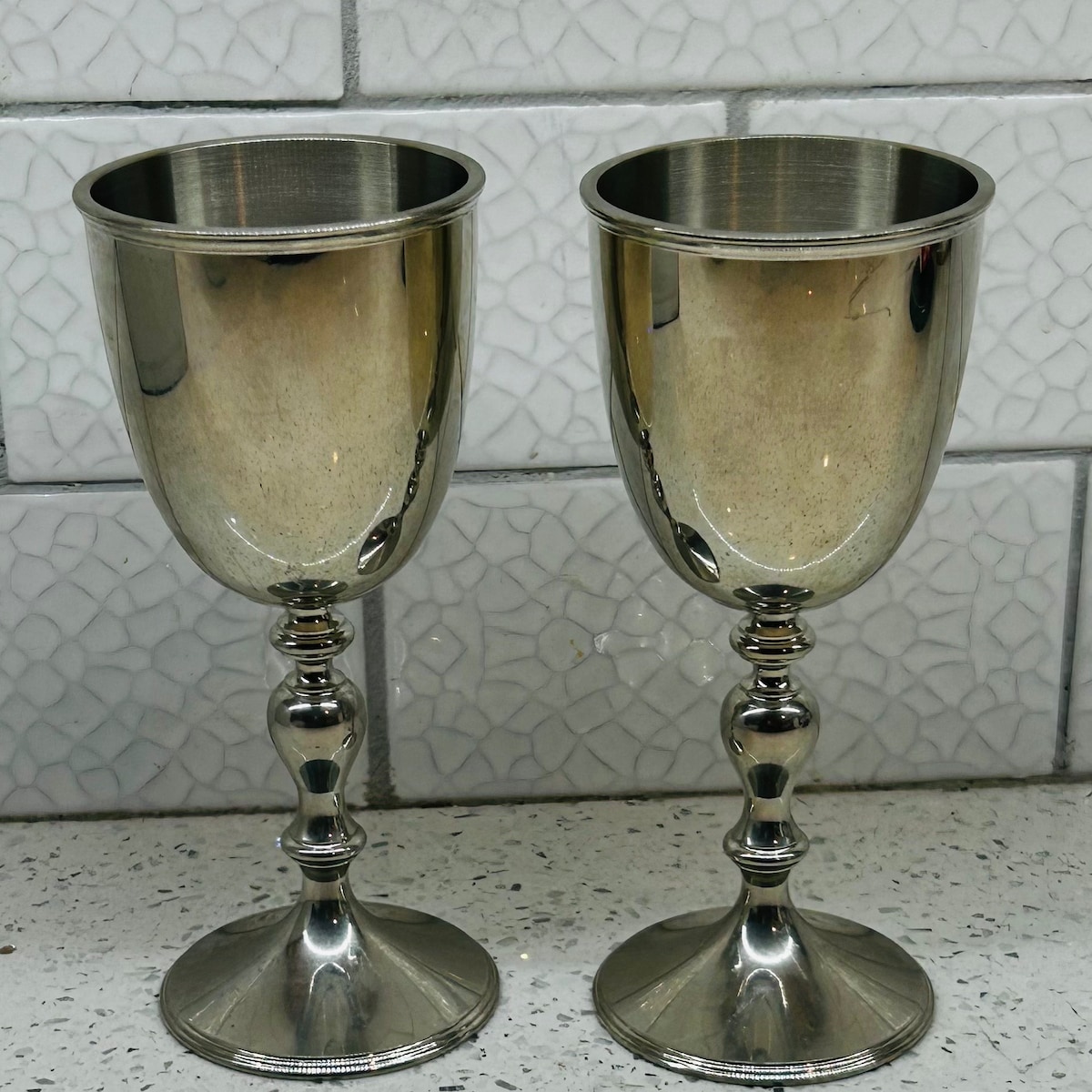 Lovely Vintage Set of Royal Selangor Pewter Wine Goblets Silver Wine Glasses L Silver Chalice - Etsy