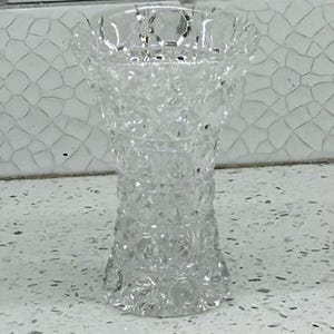 Lovely Vintage Pressed Glass Tulip Vase  - Flower Vase - Bud Vase - Antique Vase -Farmhouse Decor -Shabby Chic -Mid-Century