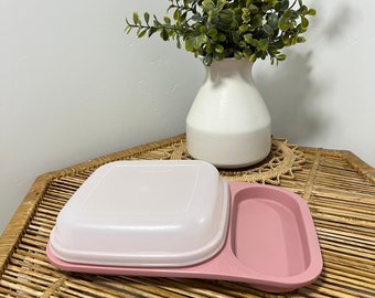 Tupperware Pink Meal Mate Divided Container with Lid