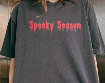 Retro Halloween Dripping Font Shirt, Spooky Season Horror Tee