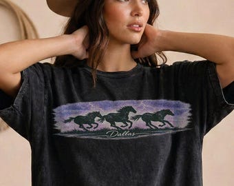 Comfort Colors Running Horses T-Shirt, Vintage Western Graphic Tee