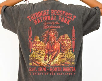 Theodore Roosevelt National Park Wild Horse Shirt, Vintage Western Graphic Tee