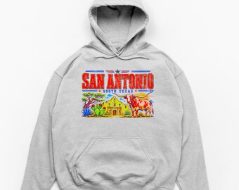 San Antonio Texas Hoodie, Vintage South Texas Sweatshirt, Retro Alamo Graphic Hoodie, Longhorn Western Aesthetic Pullover