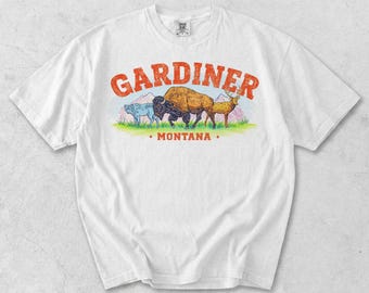 Gardiner Montana Wildlife Graphic Tee, Yellowstone National Park Nature Shirt