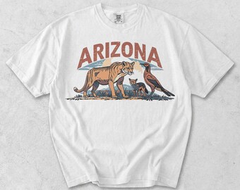 Arizona Desert Wildlife Graphic Tee, Vintage Southwest Nature Shirt