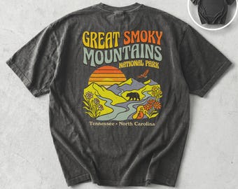 Smoky Mountains National Park Retro Graphic Tee, Vintage Nature Lover Shirt