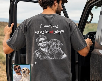 Custom Dog Shirt From Your Photo, Personalized Pet Portrait Tee With Your Text