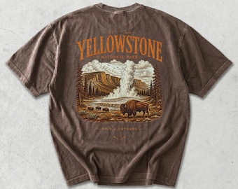 Yellowstone National Park Bison Tee, Vintage Wilderness Graphic Shirt