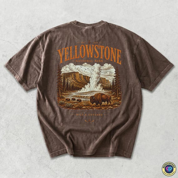 Yellowstone National Park Shirt, Yellowstone National Park Tee, Vintage National Park Graphic Tee, Yellowstone Bison Tee