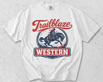Trailblaze Western Cowboy T-Shirt, Vintage Rodeo Graphic Tee, Comfort Colors 1717