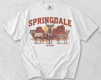 Springdale Utah Wildlife Graphic Tee, Zion National Park Desert Animals Shirt