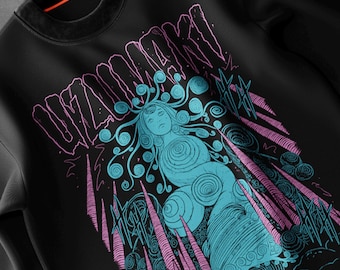 Unisex Horror Manga Creepy Girl T-Shirt, Dark Gothic Anime Tee