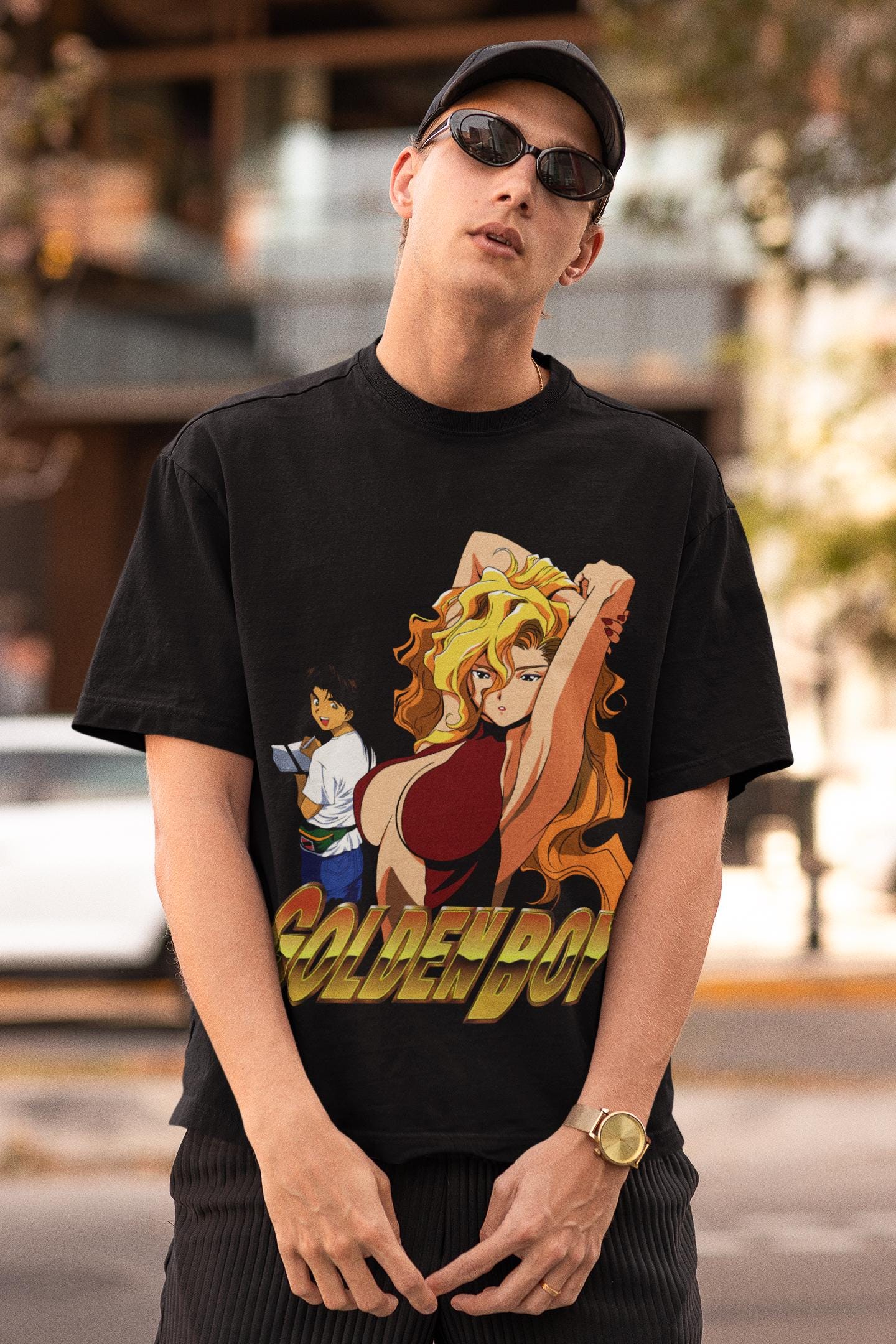 Unisex Golden Boy Retro Anime T-shirt – Madame President Waifu