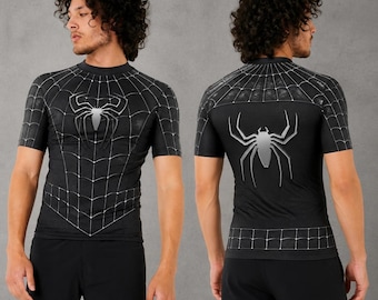 Spider Web Rash Guard for Kids & Adults, UV Protection Swim Shirt