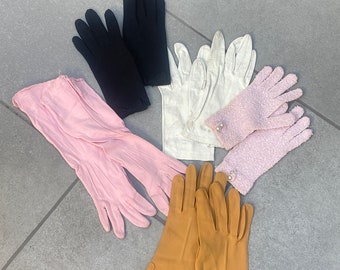 Women's Vintage Gloves Lot Leather | Felt