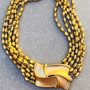 Yves Saint Laurent Gold Vintage Necklace Multi Strand Choker 1980s YSL