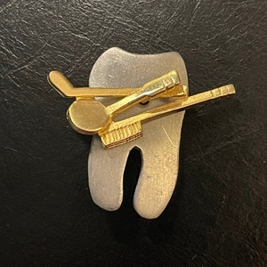 Ultra Craft Vintage Dentist Brooch Silve Gold Tooth Pin