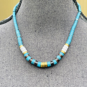 Navajo Turquoise Heishi Shell Beaded Necklace