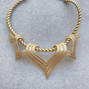 Marcel Boucher Gold Scarf Necklace Vintage Statement Bib Choker