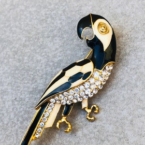 Rhinestone Parrot Vintage Brooch
