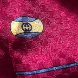 Gucci silk scarf GG logo vintage oblong shape red