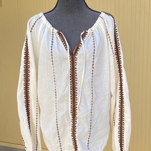 Embroidered Boho Vintage Blouse Size 12