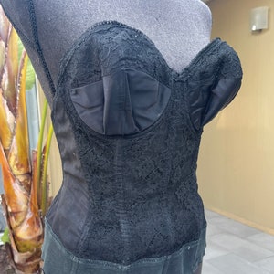 Corsetto anni &#39;40 Helene Of Hollywood Vintage Black Lingerie Reggiseno bustier Taglia 34D