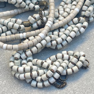 Milky White Glass Vintage Bead Necklaces Wearable/Craft Beaded Necklace