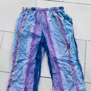 Dames India broek gestreept katoen bijgesneden vintage lounge capris