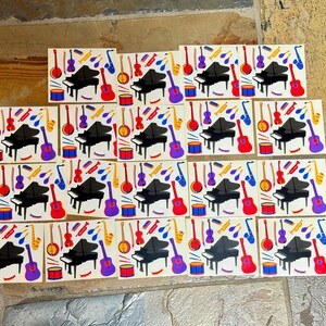 1992 Mrs. Grossman's Stickers Musical Instruments Vintage Lot of 19 Sheets
