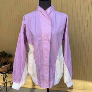 Vintage Lavender Track Jacket 80s Windbreaker by Wiman Large