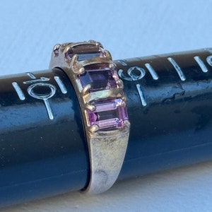 Amethyst Sterling Silver Vintage Multi Gemstone Ring Size 9 1/2