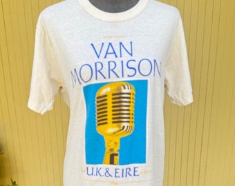 Vintage 80s Van Morrison Concert Shirt Band Tour T-Shirt Large