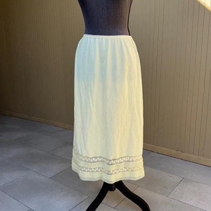 60s Dorella Yellow Lace Nylon Half Slip Skirt Size Large
