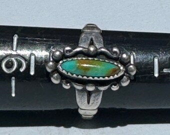 Vintage Navajo Turquoise Sterling Silver Ring Native American Size 5