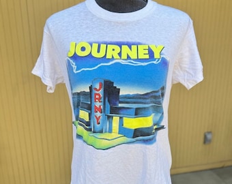 1986 Journey Vintage T-Shirt "Raised On Radio" Screen Stars Band Promo Tee Medium